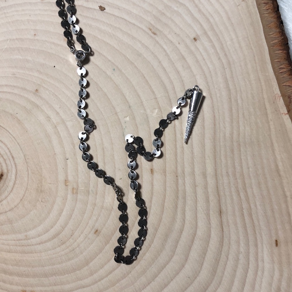 NEW Free People Cold Desert Metal Bolo Silver - Picture 7 of 8